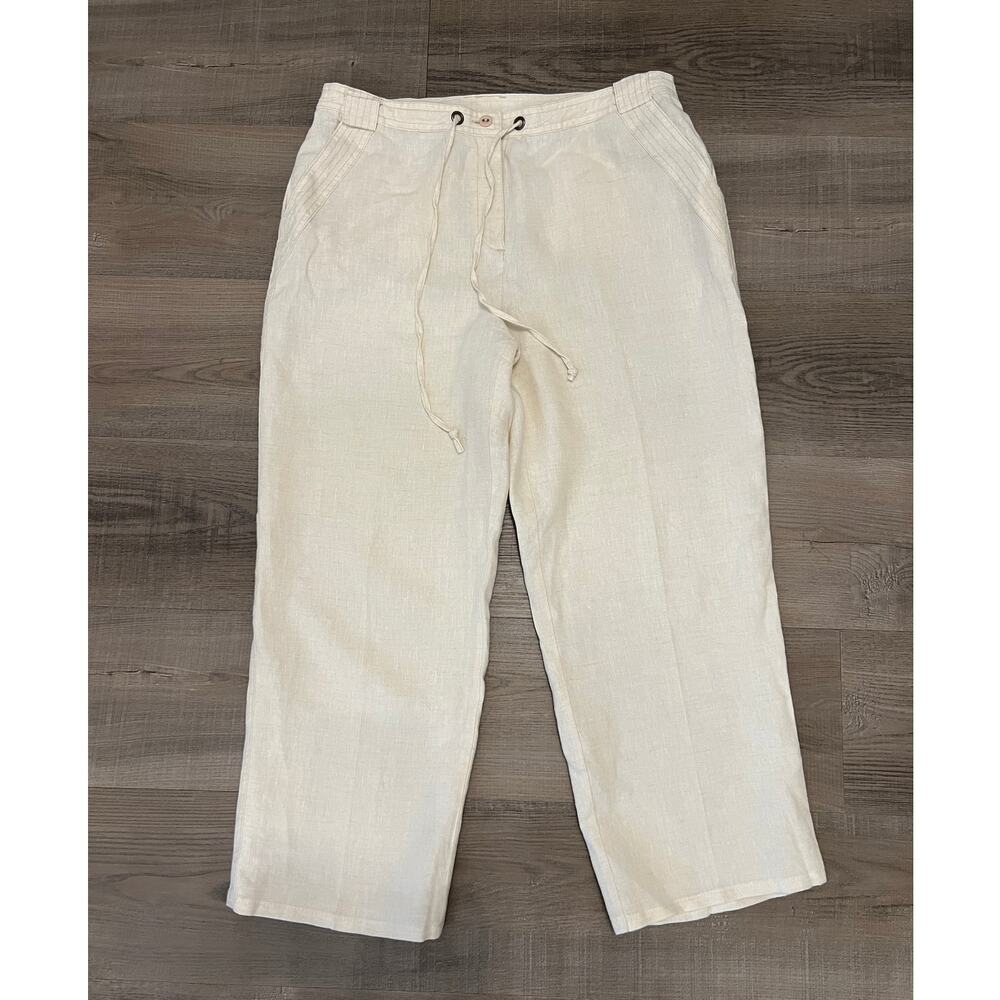 100% Linen Natural / Cream Petite Pants